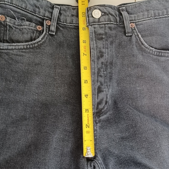 AGOLDE Nico Washed Black High-Rise Distressed Sz 28 Ankle Jeans - Picture 11 of 13